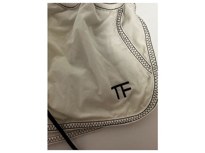 Tom Ford Shorts Weiß Nylon TF Logo Schwarz - Ansicht 4
