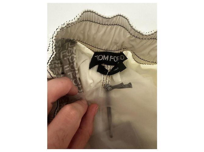 Tom Ford Shorts Weiß Nylon TF Logo Schwarz - Ansicht 6