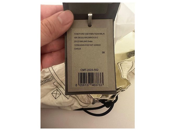 Tom Ford Shorts Weiß Nylon TF Logo Schwarz - Ansicht 7