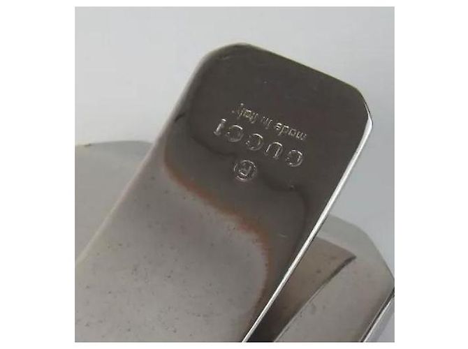 Clip per soldi Gucci in pelle nera e argento Nero Silver hardware - vista 2