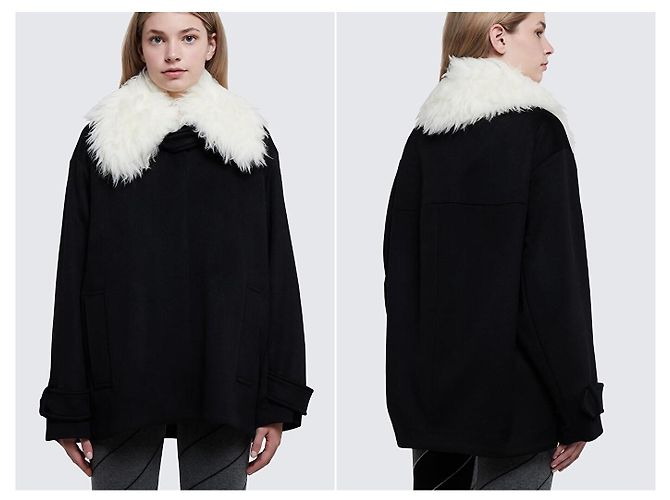 Stella Mc Cartney Abrigo Stella McCartney de lana negro y blanco - vista 7