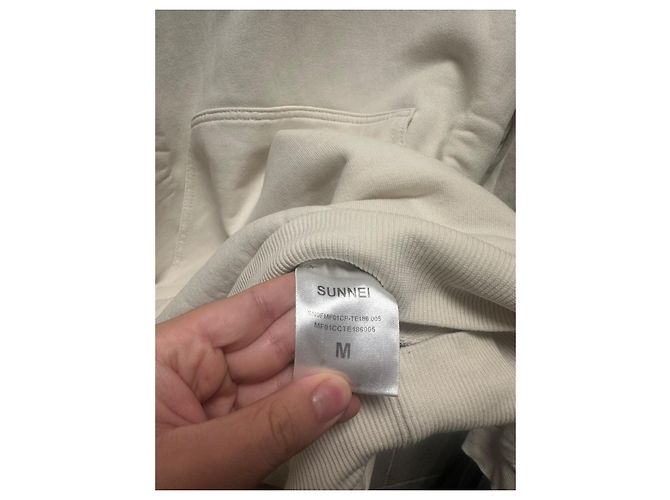 Autre Marque Moletom com capuz Sunnei Logo Marfim Marrom Algodão Branco Bege - vista 5