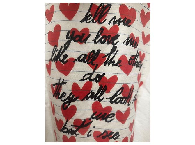 Sweat à capuche Marni Letter of Love Noir Blanc Rouge - vue 9
