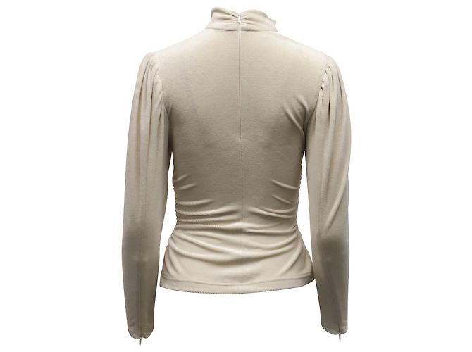 A.L.C Joss Top con mangas abullonadas en terciopelo crema Blanco Crudo - vista 3