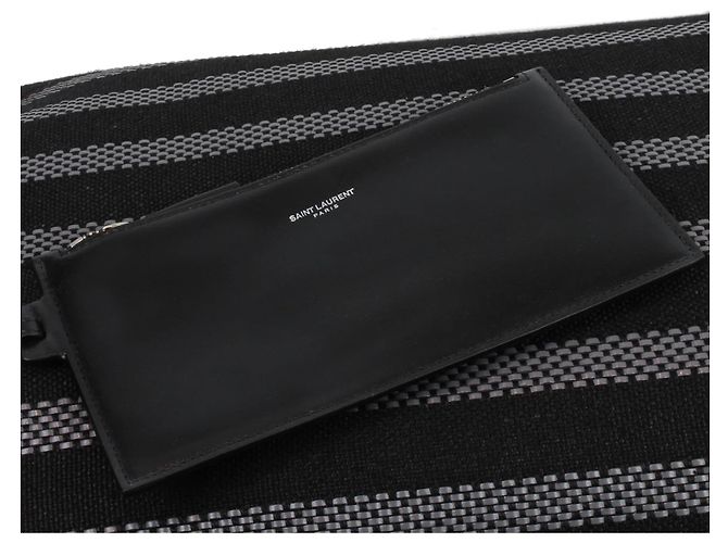Borsa a secchiello lunga Saint Laurent Nero Grigio antracite - vista 11