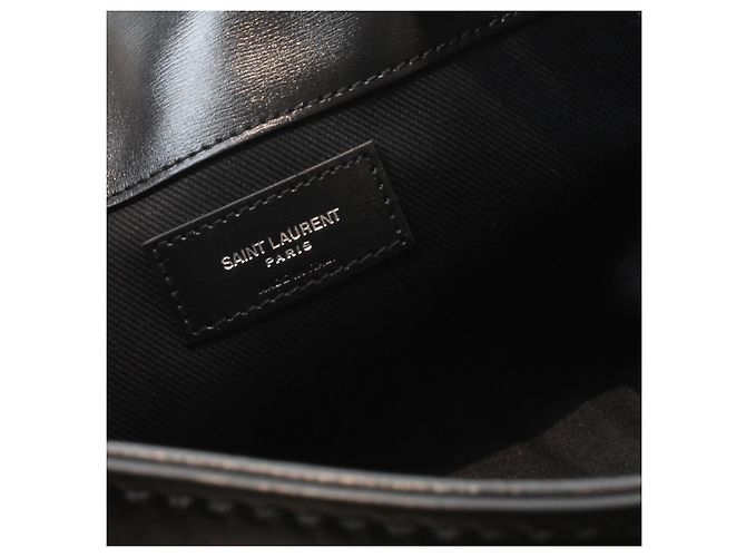 Borsa a secchiello lunga Saint Laurent Nero Grigio antracite - vista 13
