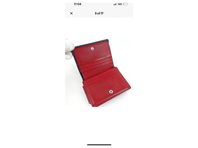 Marmont Billetera compacta bi-fold Gucci GG Jaquard Roja Azul - vista 3
