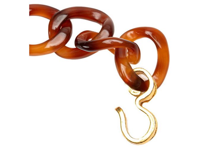 Kettengürtel mit vierblättrigem Kleeblatt-Motiv und Coco-Herz von Chanel Braun - Ansicht 2