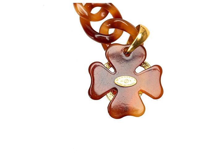 Kettengürtel mit vierblättrigem Kleeblatt-Motiv und Coco-Herz von Chanel Braun - Ansicht 4