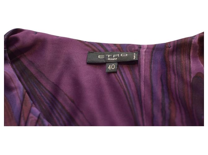 Vestido mini Etro con estampado caleidoscópico morado y dobladillo globo Púrpura - vista 3