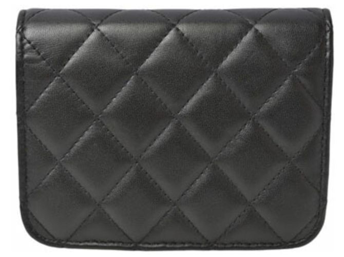 Wallet On Chain Cartera Chanel Con Cadena Negro - vista 2