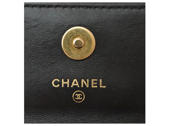 Wallet On Chain Cartera Chanel Con Cadena Negro - vista 6