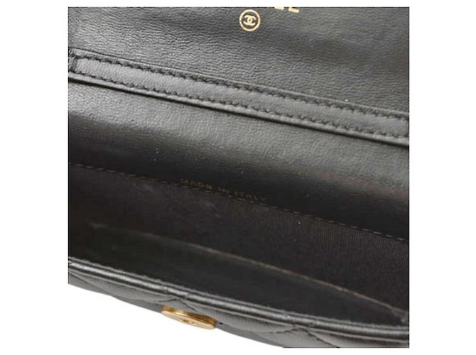Wallet On Chain Cartera Chanel Con Cadena Negro - vista 7