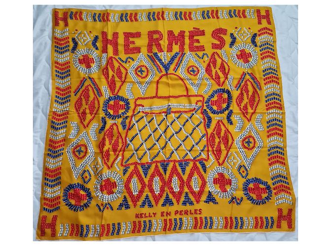 grande quadrato Hermès Kelly in perle Multicolore - vista 2