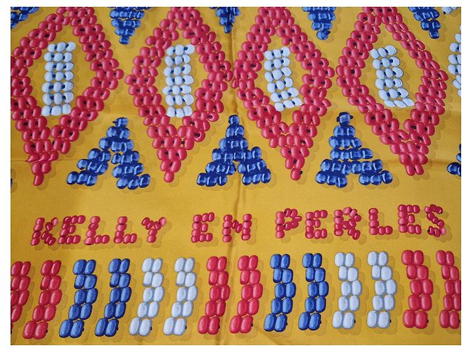 grande quadrato Hermès Kelly in perle Multicolore - vista 3