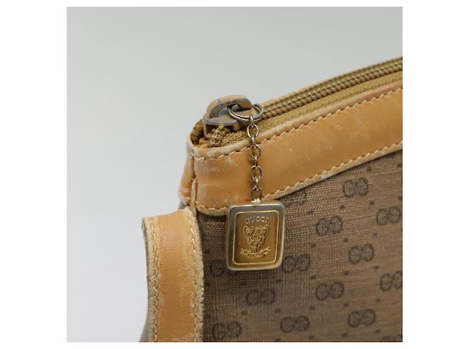 Gucci Borsa a spalla Micro GG Supreme PVC Beige Oro 007 87 0018 Auth ki4930 D'oro - vista 10