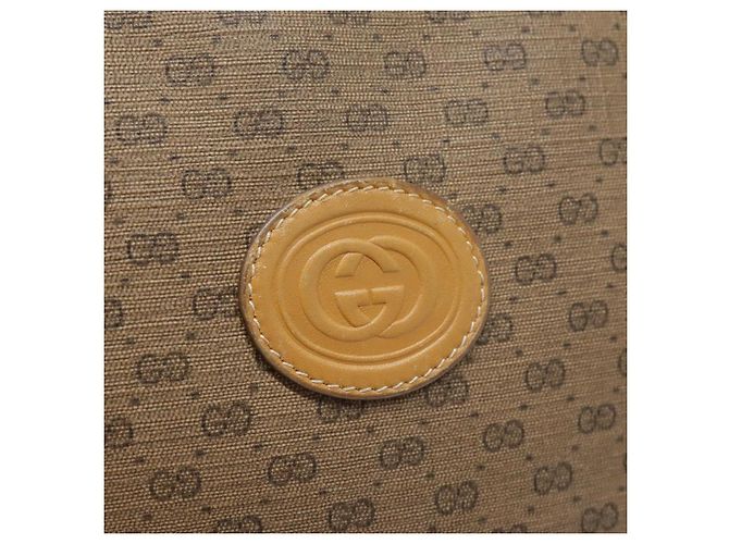 Gucci Borsa a spalla Micro GG Supreme PVC Beige Oro 007 87 0018 Auth ki4930 D'oro - vista 18