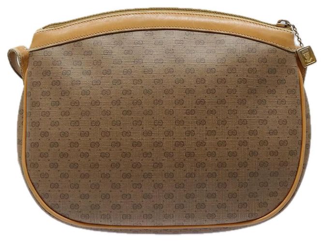 Gucci Borsa a spalla Micro GG Supreme PVC Beige Oro 007 87 0018 Auth ki4930 D'oro - vista 2
