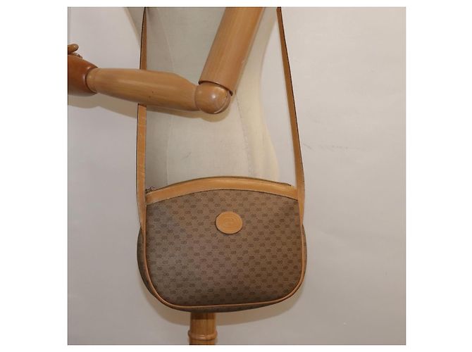 Gucci Borsa a spalla Micro GG Supreme PVC Beige Oro 007 87 0018 Auth ki4930 D'oro - vista 24