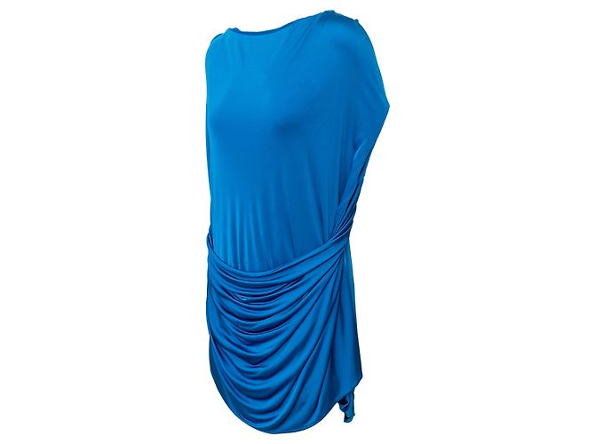 Vestido drapeado Alexander McQueen Azul - vista 2