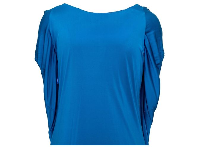 Vestido drapeado Alexander McQueen Azul - vista 5