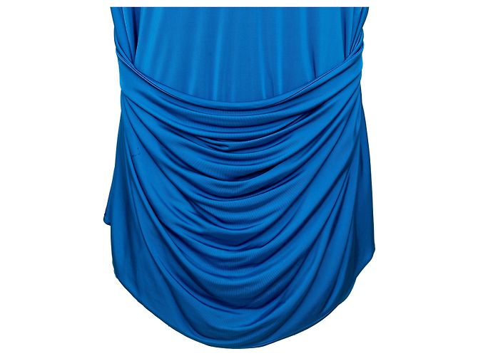 Vestido drapeado Alexander McQueen Azul - vista 6