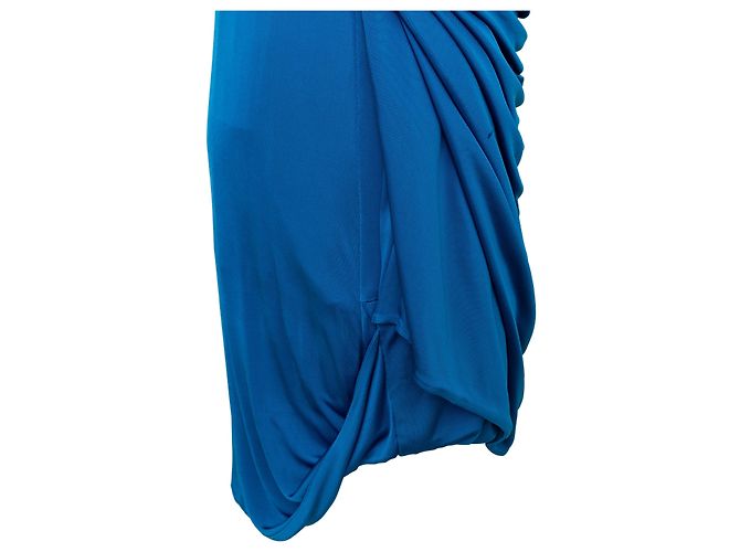Vestido drapeado Alexander McQueen Azul - vista 8