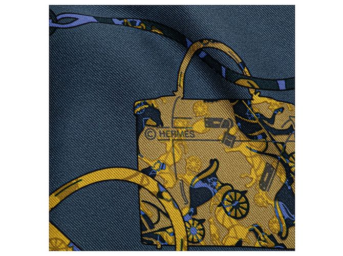 Blaue Hermès Kelly En Caleche Seidenschal - Ansicht 3