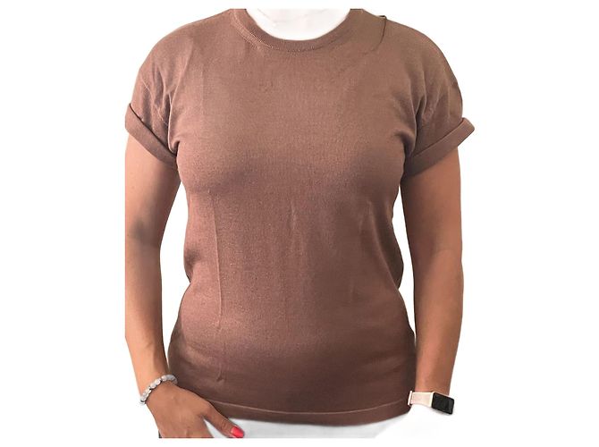 Tom Ford Cashmere Kurzarm Top Beige - Ansicht 2