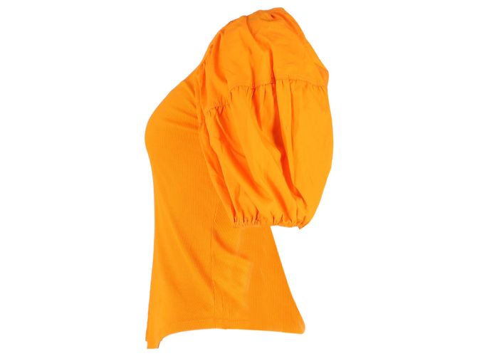 Camiseta de cuello redondo de manga corta Ulla Johnson en algodón naranja Coral - vista 2
