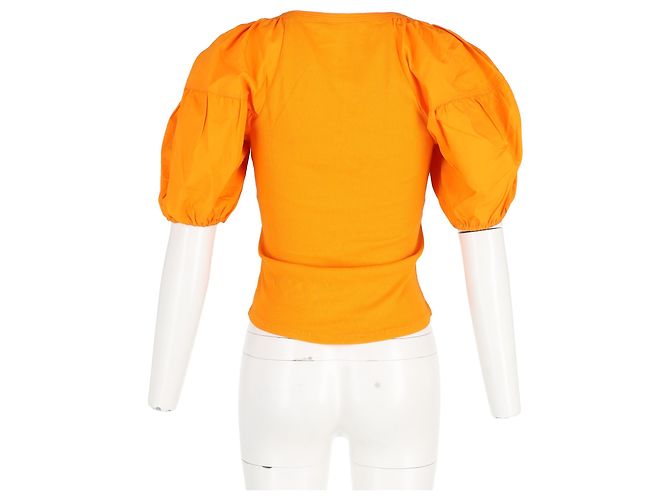 Camiseta de cuello redondo de manga corta Ulla Johnson en algodón naranja Coral - vista 6