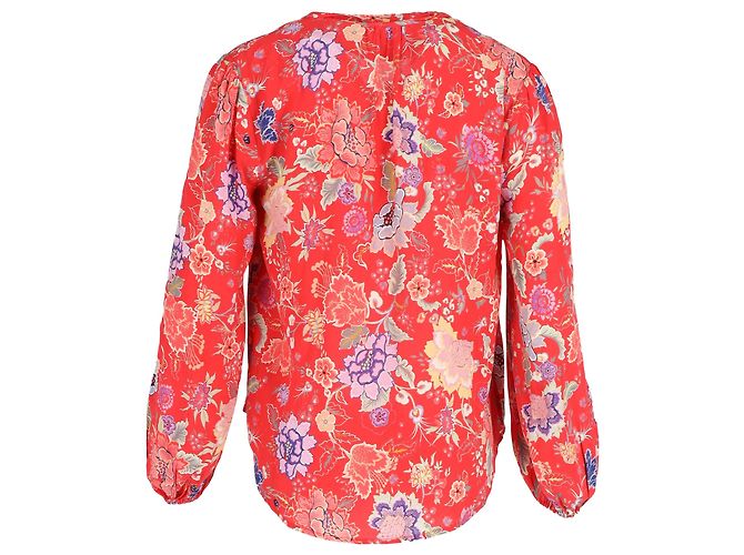 Autre Marque Rixo Azra Bluse aus roter Viskose - Ansicht 3