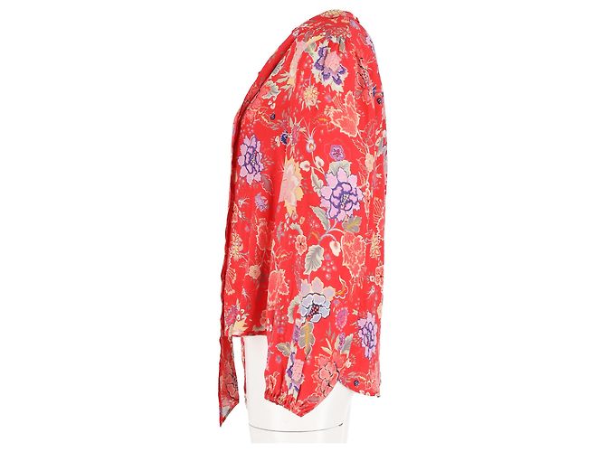 Autre Marque Rixo Azra Bluse aus roter Viskose - Ansicht 5