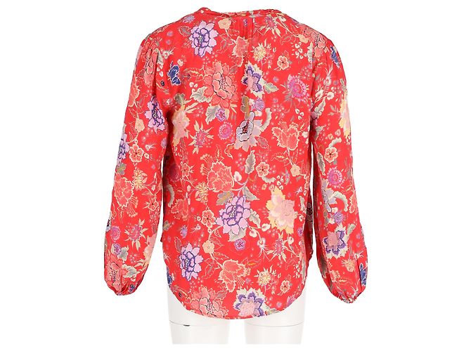 Autre Marque Rixo Azra Bluse aus roter Viskose - Ansicht 6