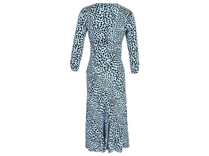 Autre Marque Rixo Katie Vestido de Print Leopardo en Viscosa Azul Azul claro - vista 3