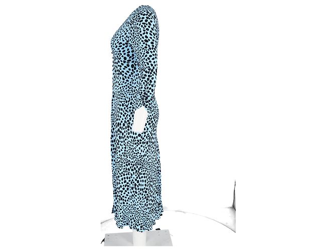 Autre Marque Rixo Katie Vestido de Print Leopardo en Viscosa Azul Azul claro - vista 5