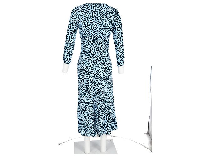 Autre Marque Rixo Katie Vestido de Print Leopardo en Viscosa Azul Azul claro - vista 6