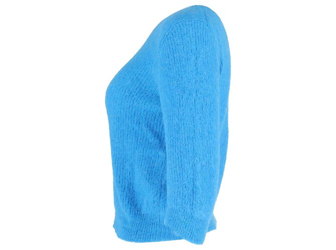 Pull côtelé Maje Marcel en polyamide bleu - vue 2