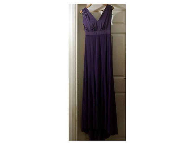 Vera Wang Lila Abendkleid mit Schleppe - Ansicht 2