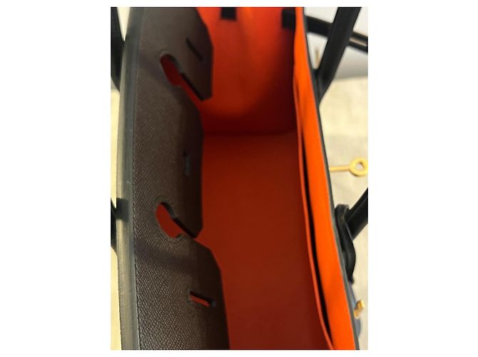 Hermès Birkin 30 Sellier Epsom Nero Arancio Arancione - vista 10
