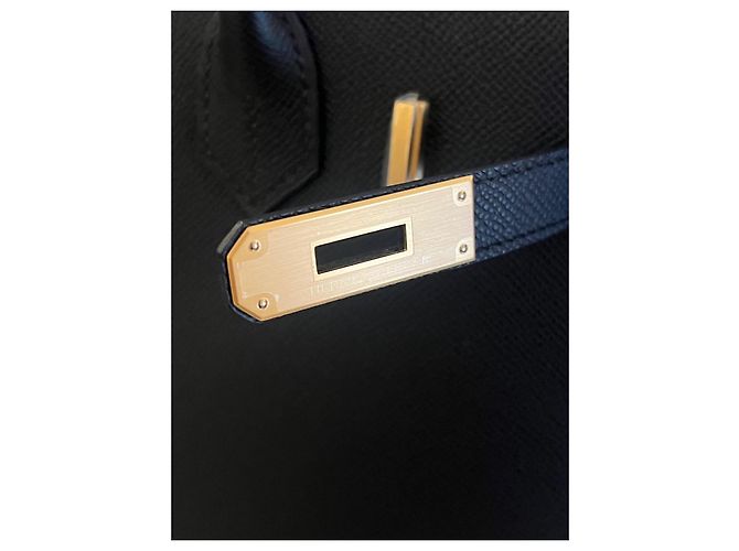 Hermès Birkin 30 Sellier Epsom Nero Arancio Arancione - vista 4