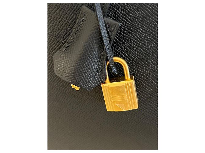 Hermès Birkin 30 Sellier Epsom Nero Arancio Arancione - vista 5
