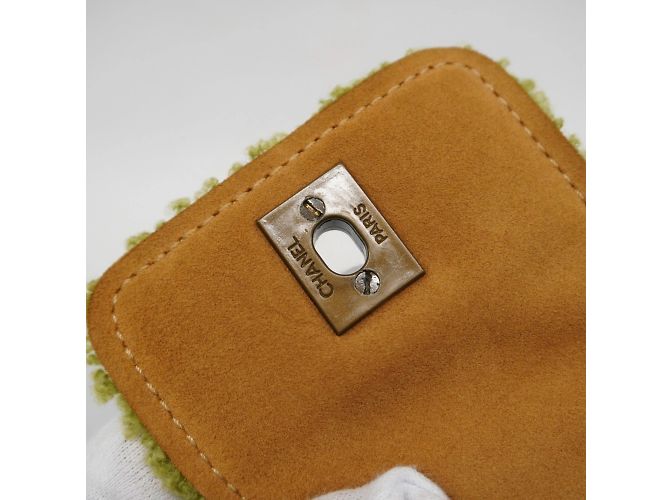 Borsa Chanel Mouton in beige e verde - vista 10