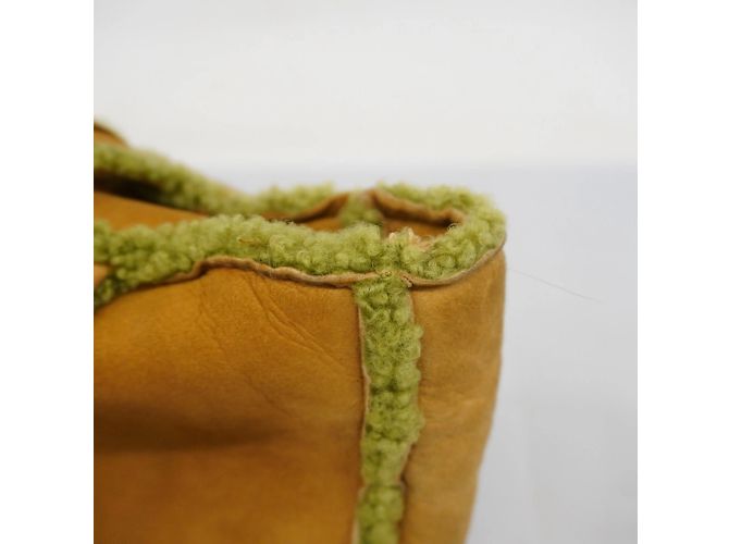 Borsa Chanel Mouton in beige e verde - vista 14