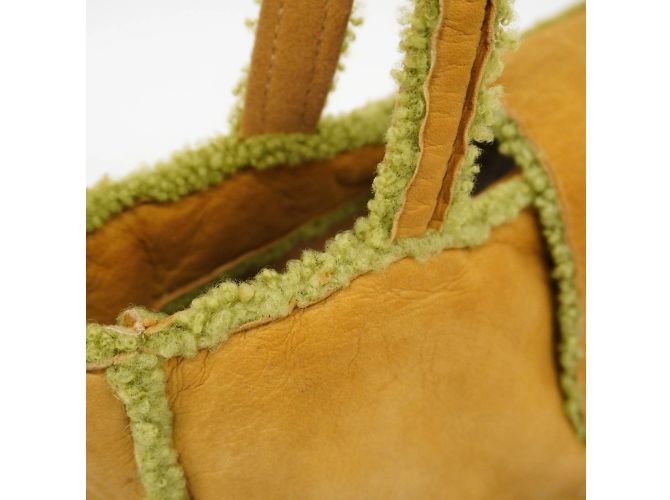 Borsa Chanel Mouton in beige e verde - vista 16