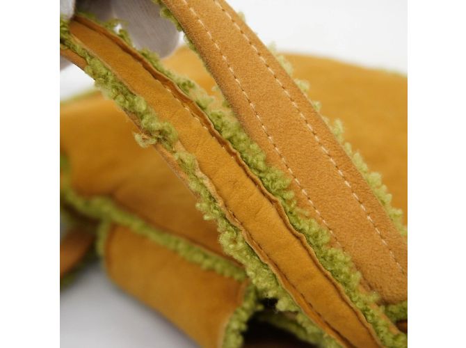 Borsa Chanel Mouton in beige e verde - vista 17