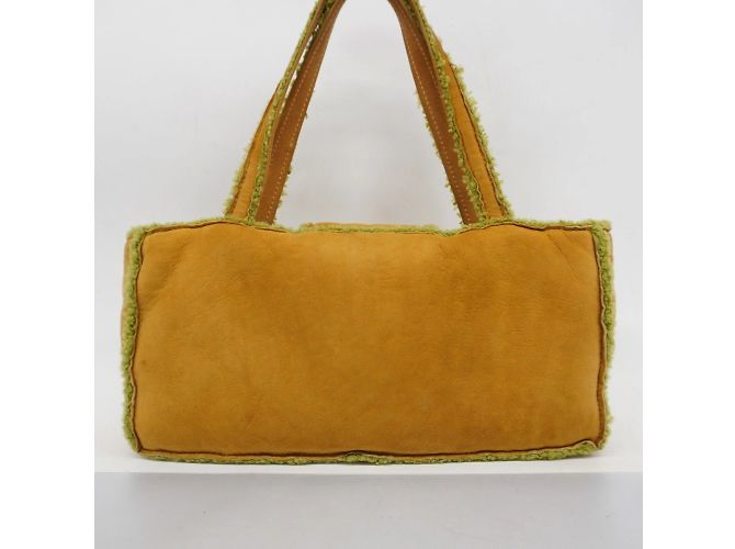 Borsa Chanel Mouton in beige e verde - vista 18