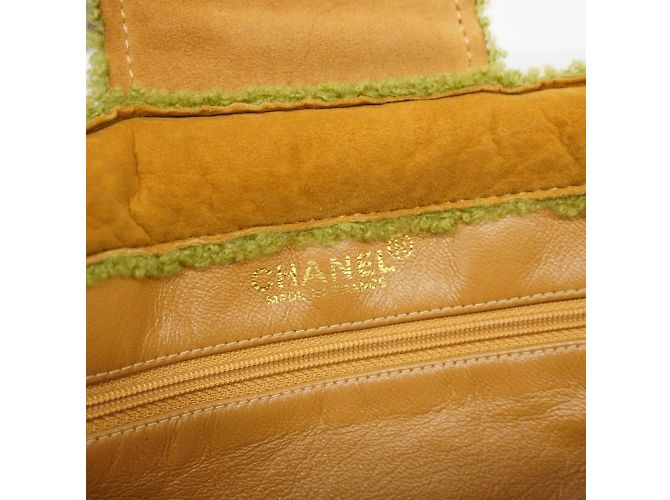 Borsa Chanel Mouton in beige e verde - vista 5