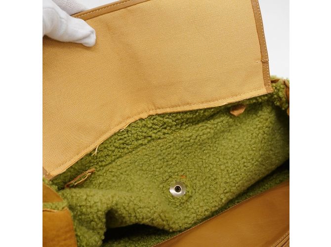 Borsa Chanel Mouton in beige e verde - vista 7