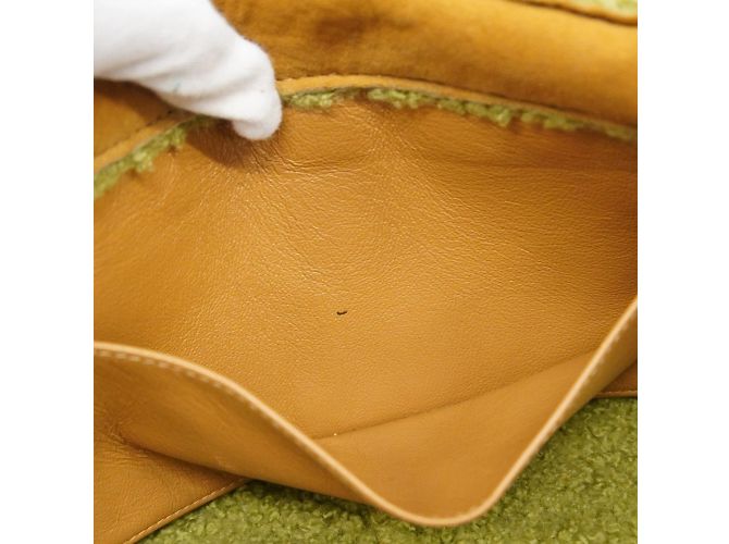 Borsa Chanel Mouton in beige e verde - vista 9